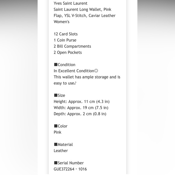 Yves Saint Laurent Fuchsia Leather Wallet - Picture 10 of 10